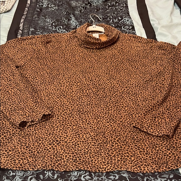 Jones New York Brown Leopard Print Blouse, very nice, size 2Xl - Picture 1 of 8